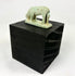 Ancient Egyptian protective shrew amulet, 664–30 BCE, pale green faience with burial wear.