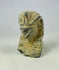 Antique limestone head of a pharaoh featuring detailed nemes headdress and cobra motif, created for the European Grand Tour era, photographed against a neutral background.