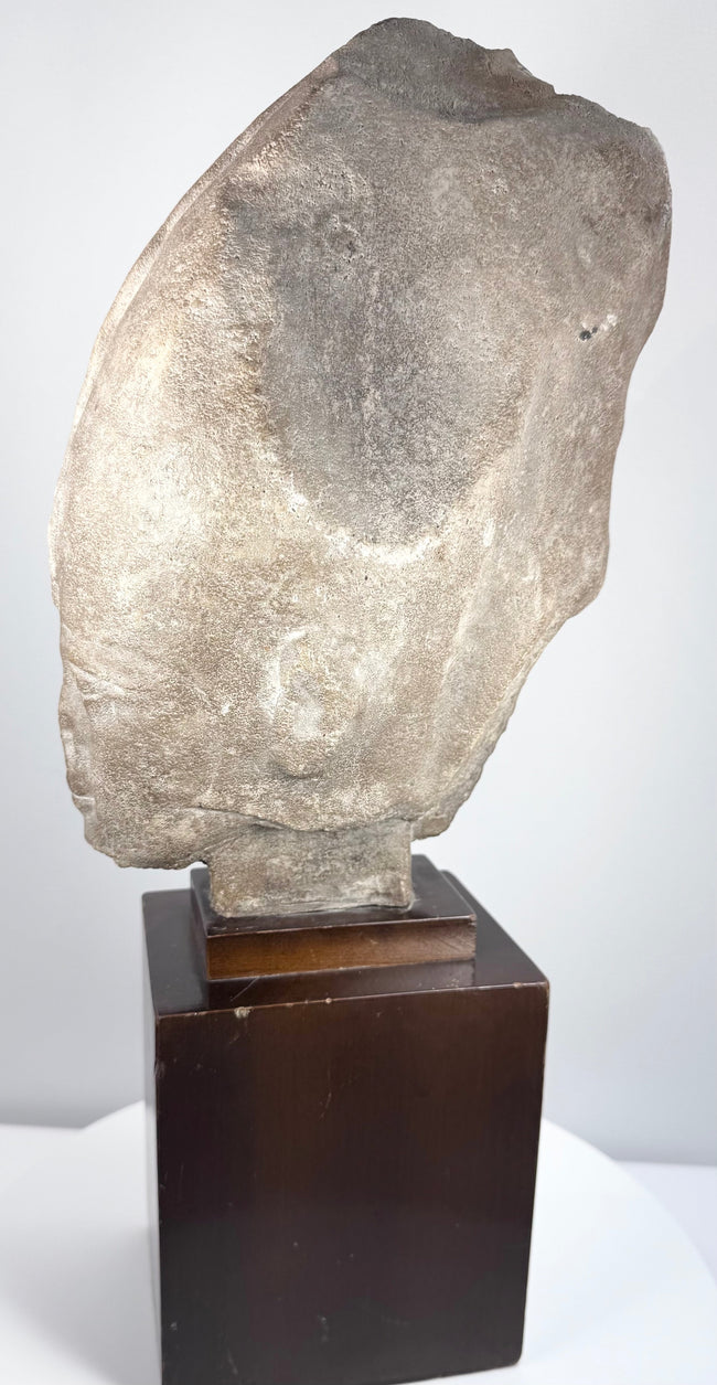 Weathered stone-effect surface of a 20th-century Egyptian Revival pharaoh sculpture