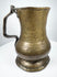 Georgian brass baluster tankard from England with decorative stepped foot, broad body, and traditional handle design.