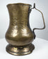 Antique Georgian brass tankard from England featuring a classic baluster-shaped body and sturdy curved handle.