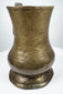 Antique English brass drinking vessel from the Georgian era with baluster body and centuries-old surface wear.
