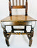 Provincial English oak side chair from the William and Mary period with tall back splats
