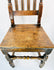 Early English oak high-back chair with block and ball turned front legs and stretcher