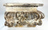 Hand-carved antique wood architectural ornament with deep relief carving and distressed finish