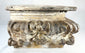 Hand-carved antique wood architectural ornament with deep relief carving and distressed finish