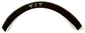 Top-down view of arched dark metal armor component displaying white painted inventory number
