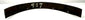Reverse side of antique steel armor band marked with inventory number 927 and rivet holes