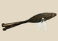 Antique European iron socketed spearhead, 18th century or earlier, featuring a double-edged leaf-shaped blade and rolled socket base. The piece shows natural patina and age-related wear, reflecting historic craftsmanship and its use in hunting, warfare, and ceremonial contexts.