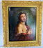 18th-century European oil painting of Jesus Christ crowned with thorns, in crimson drapery with ornate gilt frame.