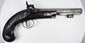 Antique Fenton of London percussion pistol with engraved steel barrel and walnut stock, 19th century