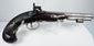 Detailed side profile of Fenton percussion pistol showing hammer, trigger guard and walnut stock