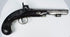 Full-length view of antique Fenton London percussion pistol with engraved steel and walnut construction