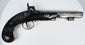 Full-length view of antique Fenton London percussion pistol with engraved steel and walnut construction
