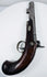 Opposite side of 19th-century Fenton of London pistol with curved walnut grip and percussion mechanism