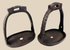 Pair of antique Chinese hand-forged iron stirrups from the Qing Dynasty