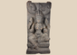 Antique Indian carved wood panel depicting the Hindu goddess Gajalakshmi