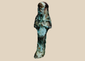 Ancient Egyptian blue-green faience ushabti figure circa 600–30 BCE