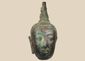 Thai Sukhothai bronze Buddha head with flame finial, circa 14th–15th century CE
