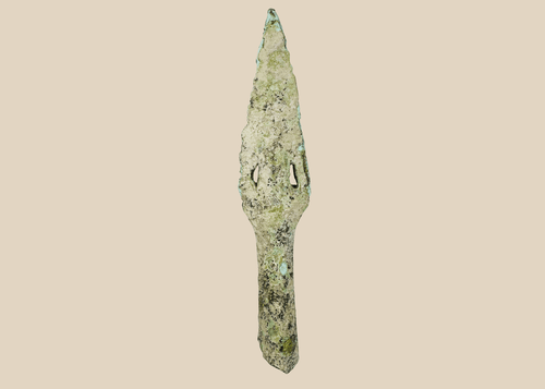 Ancient Dong Son bronze spearhead from northern Vietnam