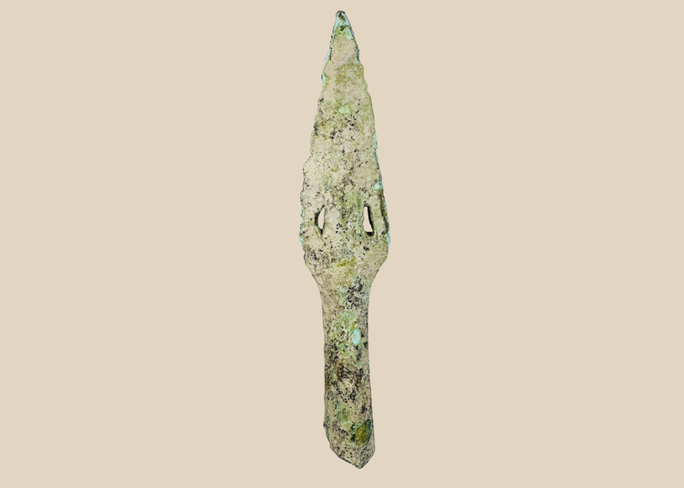 Ancient Dong Son bronze spearhead from northern Vietnam