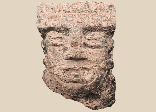 Pre-Columbian stone head dating to approximately 600–900 CE
