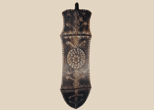 African Carved Wooden Ceremonial Shield with Geometric Decoration | Circa Early to Mid-20th Century