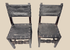 Pair of 17th-century Spanish Baroque walnut side chairs with leather upholstery
