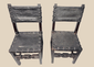 Pair of 17th-century Spanish Baroque walnut side chairs with leather upholstery
