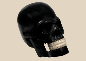 Carved Horn Memento Mori Skull with Teeth | Circa 19th – Early 20th Century