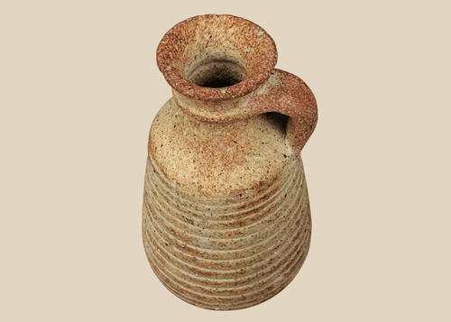 Ancient Roman terracotta juglet with loop handle and flared rim, circa 2nd–5th century CE