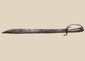 Colonial American blacksmith-made hanger sword with a forged steel blade and hardwood grip
