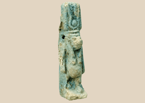 Ancient Egyptian faience Taweret amulet from the Late Period, circa 664–332 BCE