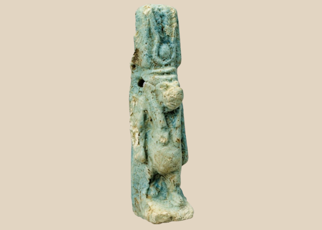 Ancient Egyptian faience Taweret amulet from the Late Period, circa 664–332 BCE
