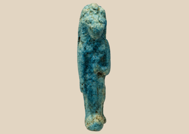 Ancient Egyptian faience Sekhmet or Bastet amulet from the Late Period, circa 664–332 BCE