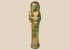 Ancient Egyptian blue-green faience ushabti funerary figure dating to the Third Intermediate Period, circa 1070–715 BCE.