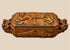 Antique Italian hand-carved hardwood table snuff box from the late 19th century, circa 1870–1900, featuring elaborate hunting and mythological relief carvings.