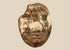 Ancient Egyptian funerary face fragment attributed to the Late Ptolemaic–Early Roman Period, circa 100 BCE–100 CE, featuring mud-and-straw construction.