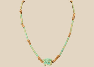 Ancient Egyptian Faience Necklace with Eye of Horus (Wedjat) Amulet | Late Period–Ptolemaic, Circa 664–30 BCE