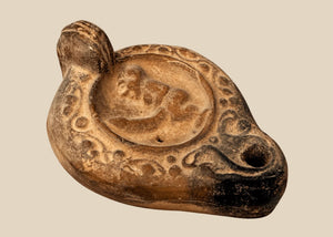 Ancient Roman Terracotta Erotic Oil Lamp with Ithyphallic Male Figure | Circa 100–200 AD