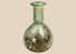 Ancient Roman pale green glass unguentarium, circa 1st–2nd century CE, featuring a globular body, elongated neck, and outward-flaring folded rim.