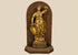 Italian gilt-bronze sculpture of Minerva, Roman goddess of wisdom and strategic warfare, attributed to 17th-century Northern Italy, on an arched display stand.