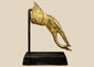 Antique Thai bronze Buddhist hand sculpture from the 19th century, featuring a graceful teaching gesture, raised floral palm emblem, and ornate wrist cuff.