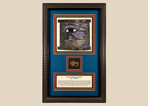 Ancient Egyptian Soapstone Eye of Horus (Wedjat) Amulet | Framed Display | Late Period, Circa 663–304 BCE