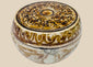 Medieval Thai Sawankhalok covered ceramic box with iron-brown foliate decoration