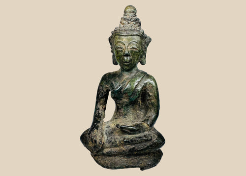 Antique Northern Thai Lan Na bronze Shakyamuni Buddha, circa 15th–16th century