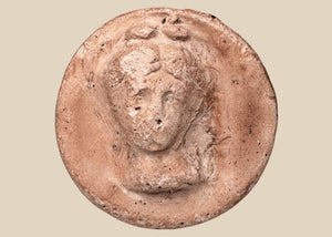 Hellenistic Greek Terracotta Female Bust Medallion | Circa 2nd–1st Century BCE