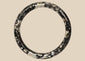 Ancient Roman dark glass bracelet with heavy iridescent burial weathering, circa 2nd–4th century CE