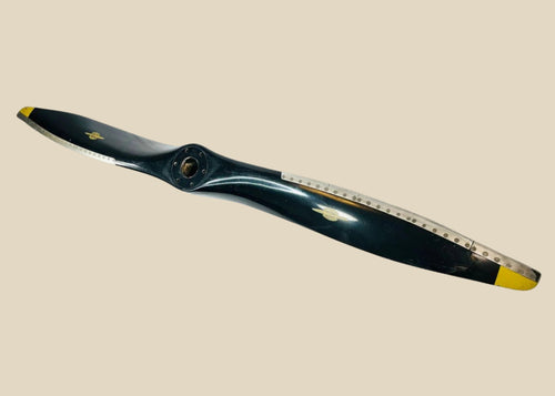 Rare Flottorp wooden airplane propeller with 6-bolt hub, vintage aeronautical artifact