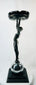 Jazz Age decorative stand with nude sculpture and circular tray by Frankart